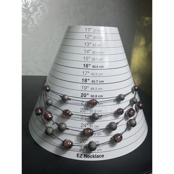 Coldwater Creek Purple Moonglow Multi-Bead Layered Necklace - Picture 2 of 6